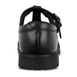 Girls Black T-Bar Buckle Leather School Shoes