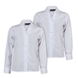 White Long Sleeve Revere Blouse - Twin Pack