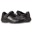 Junior Girls Black T-Bar Leather Shoes