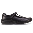 Junior Girls Black T-Bar Leather Shoes