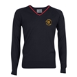 Backwell Secondary School V-Neck Jumper with Stripe - Mendip (Navy/Red)