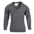 Grey V-Neck School Jumper
