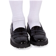 Girls Black Patent Loafer School Shoes