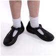 Junior Girls Black T-Bar Leather Shoes